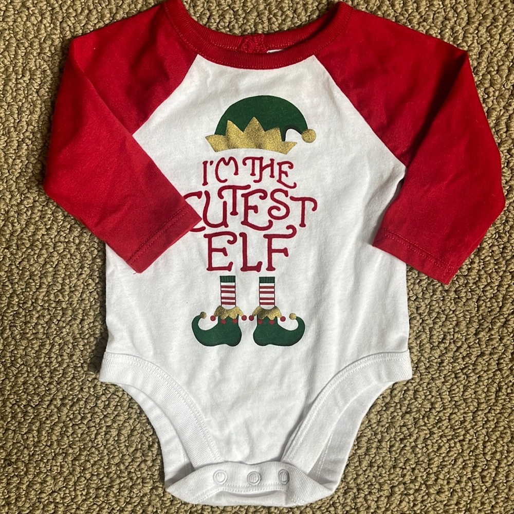 Holiday Time onesie 0 - 3 months. Great condition!